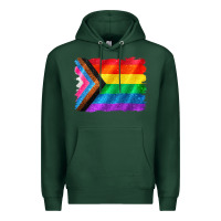 Sports Green Pride flag background Premium Hoodie - CowGirlArtShop