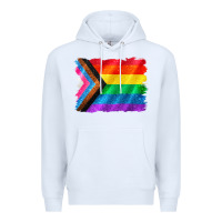 White Pride flag background Premium Hoodie - CowGirlArtShop