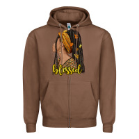 Chestnut Fall afro woman blessed Zipper Hoodie - NancyCooperArtShop