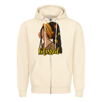 Sandshell Fall afro woman blessed Zipper Hoodie - NancyCooperArtShop