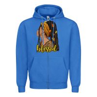 True Royal Fall afro woman blessed Zipper Hoodie - NancyCooperArtShop
