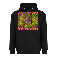 Black Mardi Gras masks and coins tumbler Heavyweight Hoodie - HowdyJamesFarm