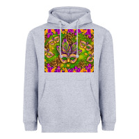 Heather Grey Mardi Gras masks and coins tumbler Heavyweight Hoodie - HowdyJamesFarm