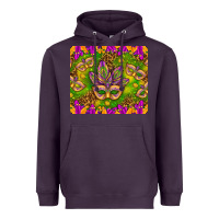 Plum Mardi Gras masks and coins tumbler Heavyweight Hoodie - HowdyJamesFarm