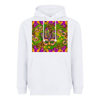 White Mardi Gras masks and coins tumbler Heavyweight Hoodie - HowdyJamesFarm