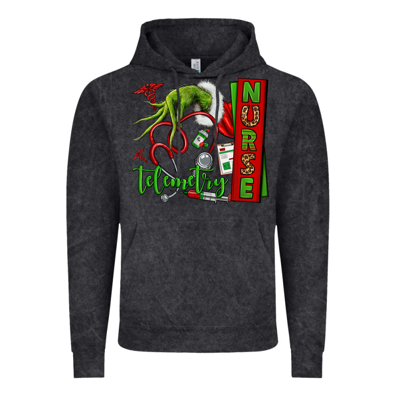 Grinch Hand Telemetry Nurse Vintage Hoodie by NancyCooperArtShop | Teevron