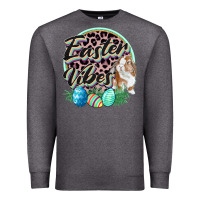 Charcoal Heather Easter vibes Easter Day Premium Sweatshirt - CowGirlArtShop