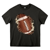 Asphalt football cowhide leopard patch Heavy Core Tee - JahusDesignShop