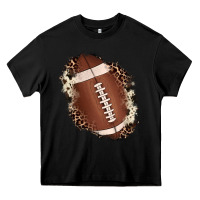 Black football cowhide leopard patch Heavy Core Tee - JahusDesignShop