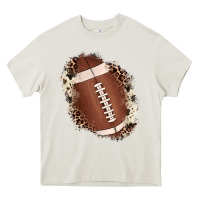 Cream football cowhide leopard patch Heavy Core Tee - JahusDesignShop