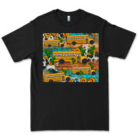 Black school bus cactus sunflower Premium Tee - Artiststas