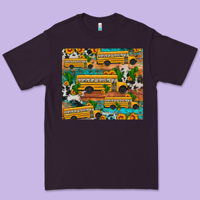 School Bus Cactus Sunflower Premium Tee Designed By Artiststas