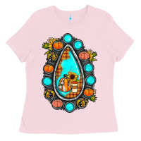 Bubblegum Pink gemstone pumpkin fall Ladies Tee - JahusDesignShop