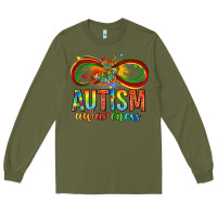 Army Green autism awareness butterfly infinity symbol Long Sleeve Tee - LillyAllenDesigns