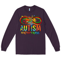 Plum autism awareness butterfly infinity symbol Long Sleeve Tee - LillyAllenDesigns
