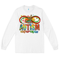 White autism awareness butterfly infinity symbol Long Sleeve Tee - LillyAllenDesigns