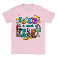 Bubblegum Pink teaching is a work of heart Classic Tee - NancyCooperArtShop