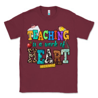 Burgundy teaching is a work of heart Classic Tee - NancyCooperArtShop