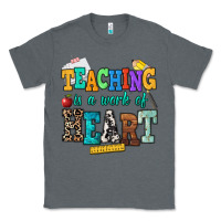 Charcoal Heather teaching is a work of heart Classic Tee - NancyCooperArtShop