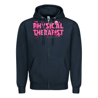 Navy breast cancer physical therapist Zipper Hoodie - texasbilliewilder