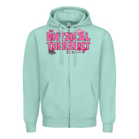 Seafoam breast cancer physical therapist Zipper Hoodie - texasbilliewilder