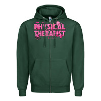 Sports Green breast cancer physical therapist Zipper Hoodie - texasbilliewilder