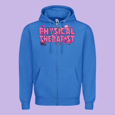 Breast Cancer Physical Therapist Zipper Hoodie Designed By Texasbilliewilder
