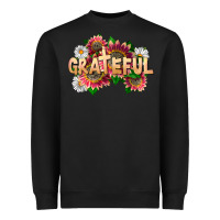 Black Grateful Religious Heavyweight Sweatshirt - LillyAllenDesigns