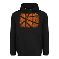 Black Basketball leopard glitter background Heavyweight Hoodie - HowdyJamesFarm