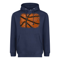 Navy Basketball leopard glitter background Heavyweight Hoodie - HowdyJamesFarm