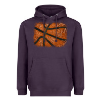 Plum Basketball leopard glitter background Heavyweight Hoodie - HowdyJamesFarm