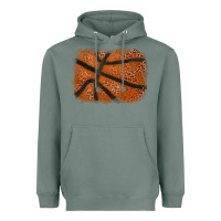 Sage Basketball leopard glitter background Heavyweight Hoodie - HowdyJamesFarm