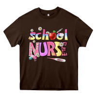 Chocolate Brown school nurse Heavy Core Tee - BundleAndBundleShop