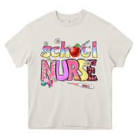 Cream school nurse Heavy Core Tee - BundleAndBundleShop