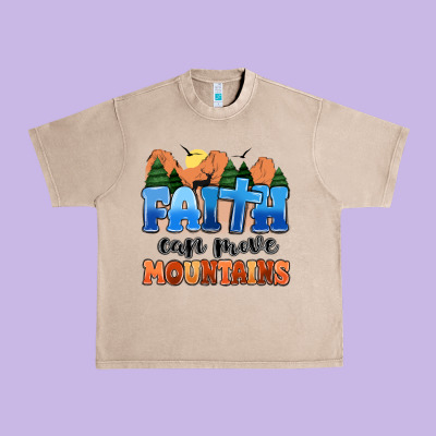 Faith Can Move Mountains Urban Heavy Tee Designed By Maliassmallbusiness