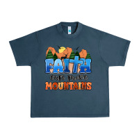 Midnight Navy faith can move mountains Urban Heavy Tee - MaliasSmallBusiness