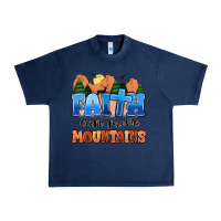 Navy faith can move mountains Urban Heavy Tee - MaliasSmallBusiness