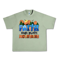 Oil Green faith can move mountains Urban Heavy Tee - MaliasSmallBusiness