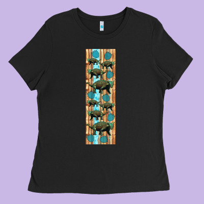 Dinosaur Ankylosaurus Pen Wrap Ladies Tee Designed By Artiststas