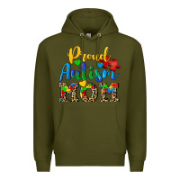 Army Green proud autism mom Premium Hoodie - CowGirlArtShop