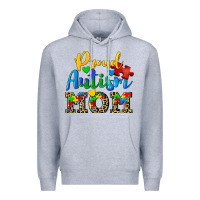 Heather Grey proud autism mom Premium Hoodie - CowGirlArtShop