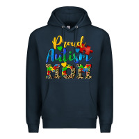 Navy proud autism mom Premium Hoodie - CowGirlArtShop