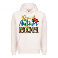 Pale Pink proud autism mom Premium Hoodie - CowGirlArtShop