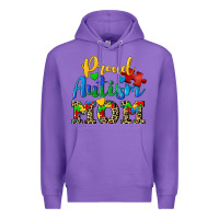 Purple proud autism mom Premium Hoodie - CowGirlArtShop