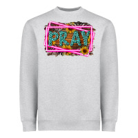Heather Grey Western Pray Religious Heavyweight Sweatshirt - LillyAllenDesigns