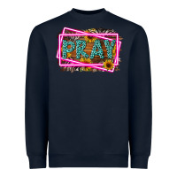 Navy Western Pray Religious Heavyweight Sweatshirt - LillyAllenDesigns