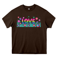 Chocolate Brown lgbt love with hearts and stars Heavy Core Tee - AdoDesignShop