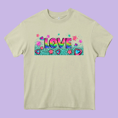 Lgbt Love With Hearts And Stars Heavy Core Tee Designed By Adodesignshop