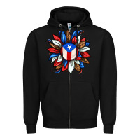 Black puerto rico sunflower Zipper Hoodie - texasbilliewilder