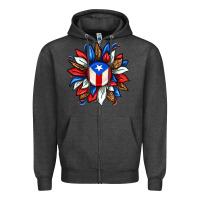 Charcoal Heather puerto rico sunflower Zipper Hoodie - texasbilliewilder
